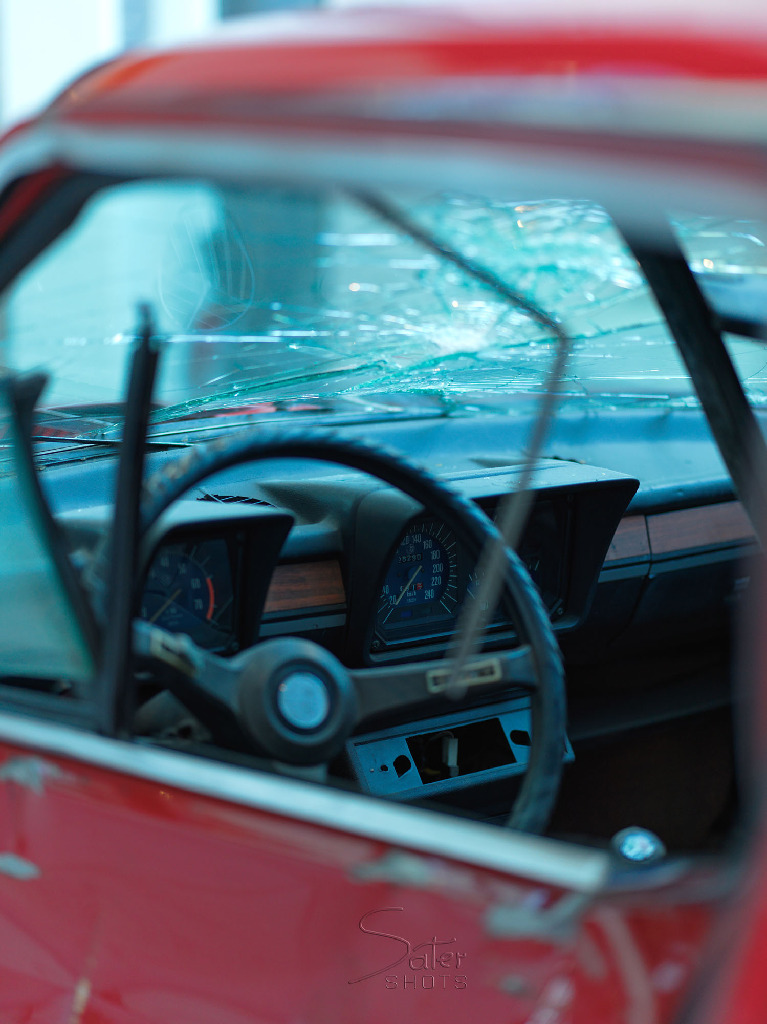 A car wreck as a piece of art